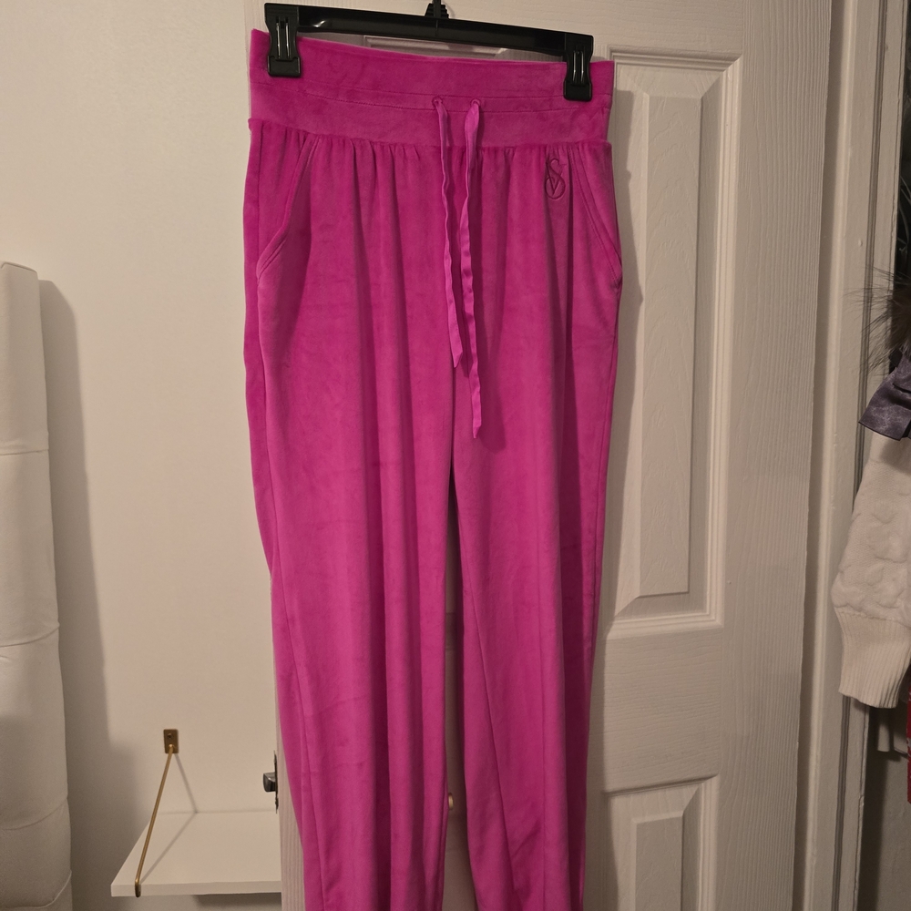 Victoria's Secret On Point Plush Lounge Jogger High Rise Pants  Magenta  XS NWT